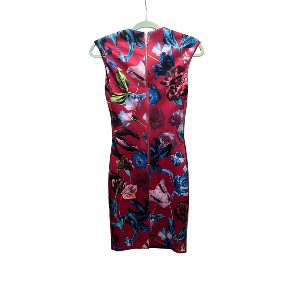 Ted Baker London Arya Pink Floral Scuba Midi Dress NWOT Size 2. - Picture 4 of 8